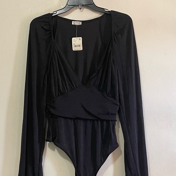 NWT Intimately Free People Top Bodysuit Wrap Black Medium - Picture 15 of 16